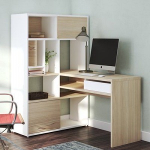 Mẫu bàn học gỗ MDF kèm tủ sách - VHL6